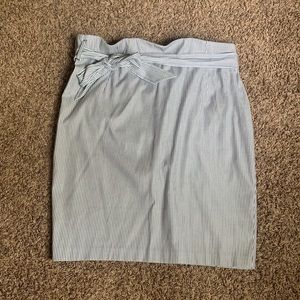 Striped Pencil Skirt with Waist Bow Tie NWT